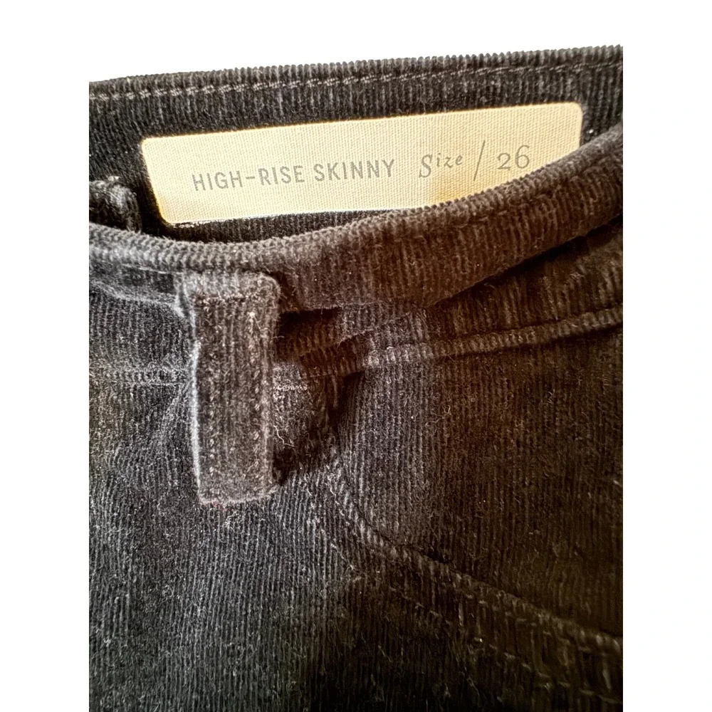 Pilcro and the Letterpress‎ Black Corduroy High Rise Skinny Pants Womens 26